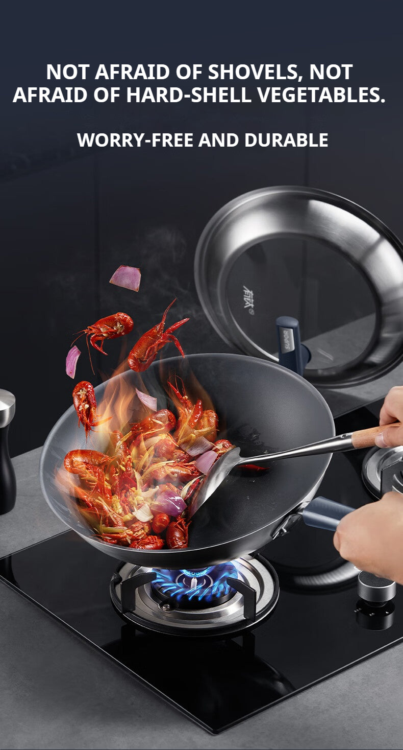 SUPOR Titanium Uncoated Non-Stick Frying Wok